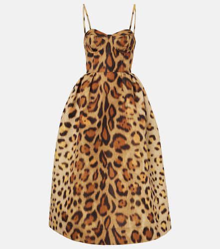 Animal-print faille bustier dress - Oscar de la Renta - Modalova