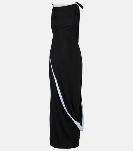 Asymmetric draped jersey midi dress - Victoria Beckham - Modalova