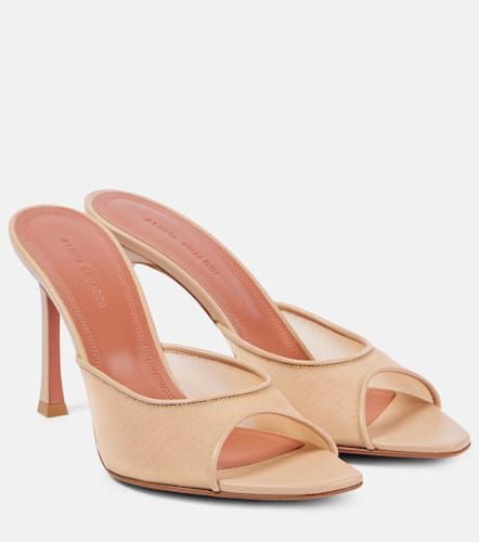 Alexa 95 leather-trimmed mesh mules - Amina Muaddi - Modalova