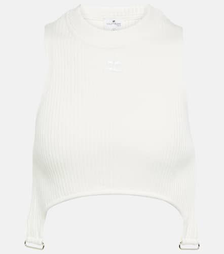 CourrÃ¨ges Ribbed-knit cropped top with suspenders - Courreges - Modalova