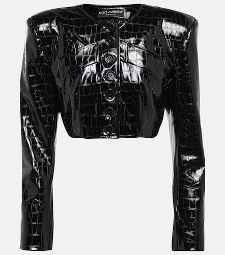 Animal-print cropped jacket - Dolce&Gabbana - Modalova