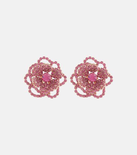 Floral crystal-embellished clip-on earrings - Magda Butrym - Modalova
