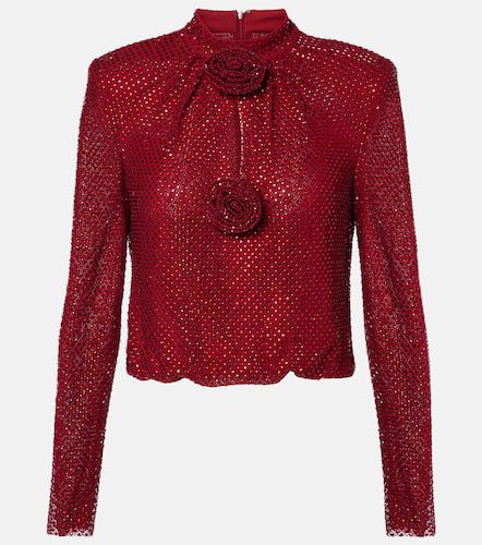 Blusa in mesh con cristalli - Self-Portrait - Modalova