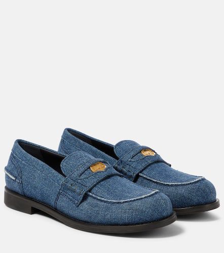 Miu Miu Logo denim loafers - Miu Miu - Modalova