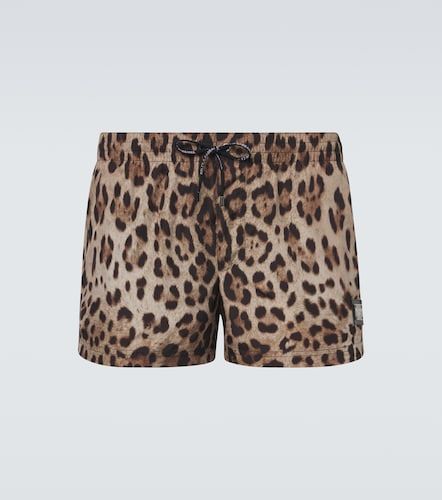 Leopard-print swim trunks - Dolce&Gabbana - Modalova
