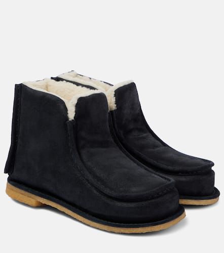 Ankle Boots aus Leder mit Shearling - JW Anderson - Modalova