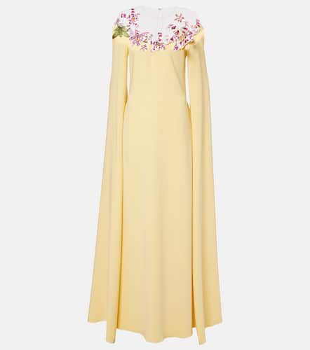 Watercolor Orchid embroidered silk-blend gown - Oscar de la Renta - Modalova