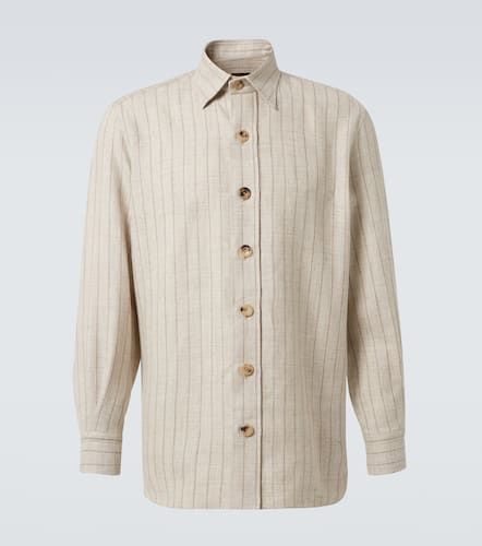 Pinstripe linen and wool overshirt - Rubinacci - Modalova