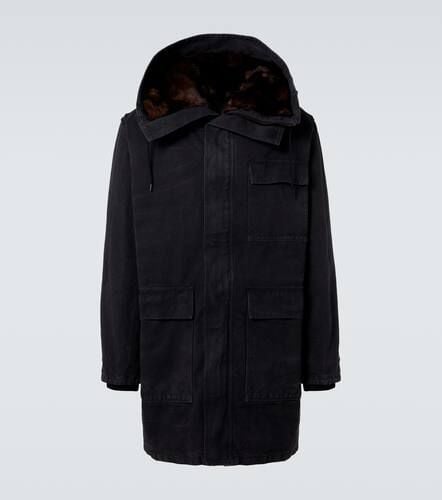 Parka aus Baumwolle mit Shearling - Prada - Modalova