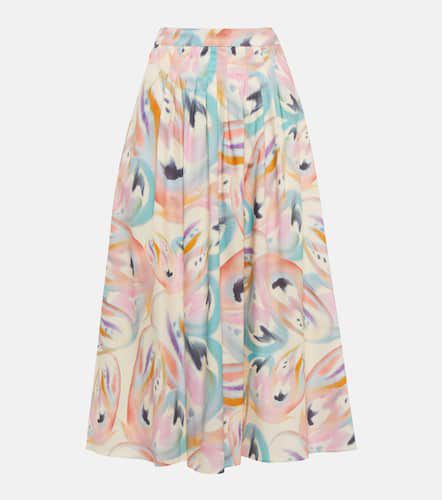 Printed pleated cotton midi skirt - Etro - Modalova