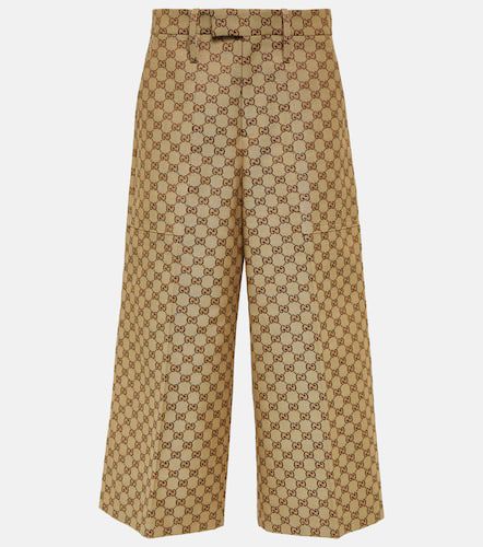 Pantalones anchos de lona con GG - Gucci - Modalova
