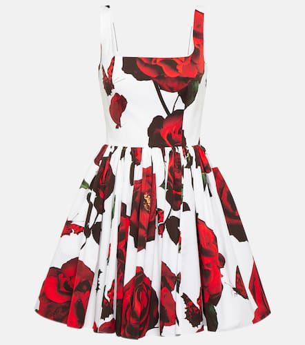 Floral cotton poplin minidress - Alexander McQueen - Modalova