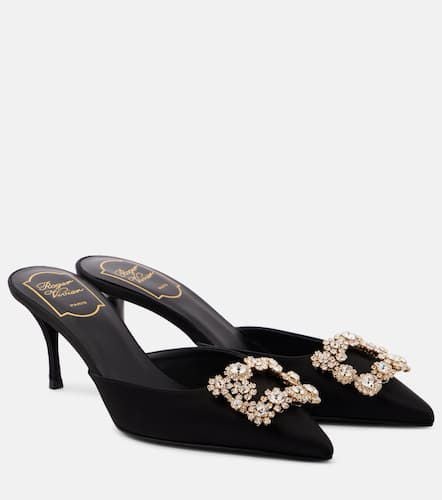 Efflorescence 65 embellished satin mules - Roger Vivier - Modalova