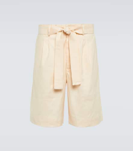 Linen-blend twill Bermuda shorts - Commas - Modalova