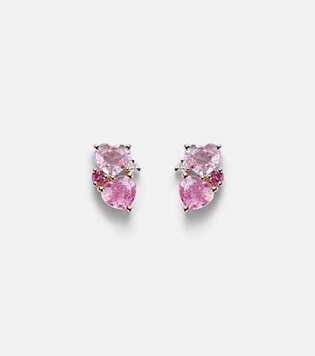 Kt gold earrings with sapphires and diamonds - Sydney Evan - Modalova