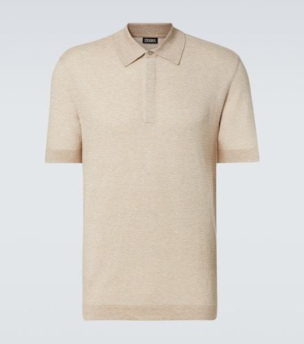 Cotton, linen, and silk polo sweater - Zegna - Modalova