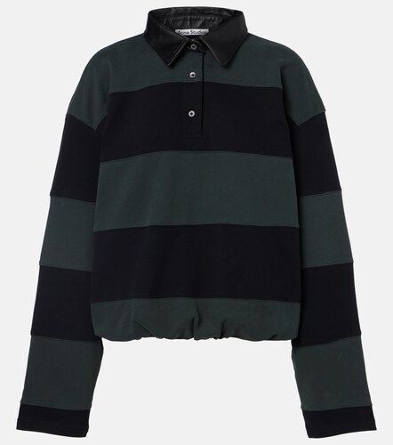 Pullover in cotone a righe con pelle - Acne Studios - Modalova
