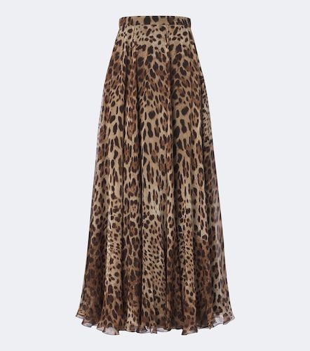 Leopard-print silk chiffon maxi skirt - Dolce&Gabbana - Modalova