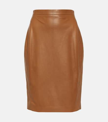 High-rise leather pencil skirt - Saint Laurent - Modalova