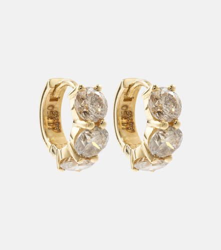 Huggie 18kt hoop earrings with diamonds - Ileana Makri - Modalova