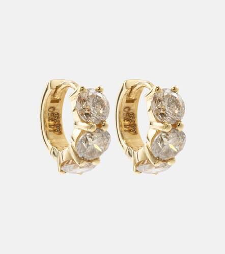 Huggie 18kt hoop earrings with diamonds - Ileana Makri - Modalova