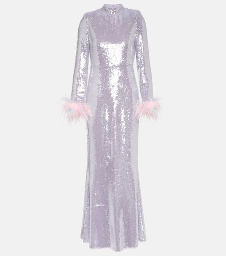Feather-trimmed sequined gown - Self-Portrait - Modalova