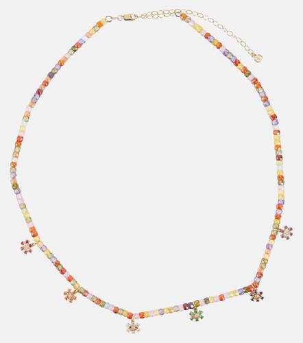 Halskette Eye Flower aus Zirkon mit 14kt Gelbgold und Edelsteinen - Sydney Evan - Modalova