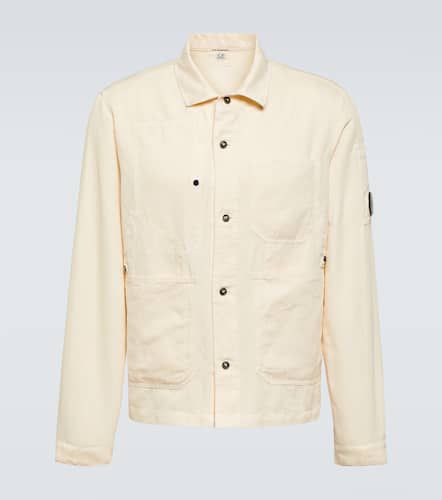 Single-breasted cotton and linen overshirt - C.P. Company - Modalova