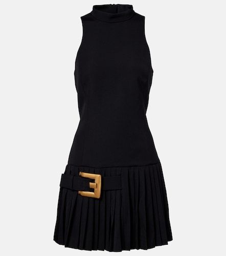 Pleated virgin wool minidress - Balmain - Modalova