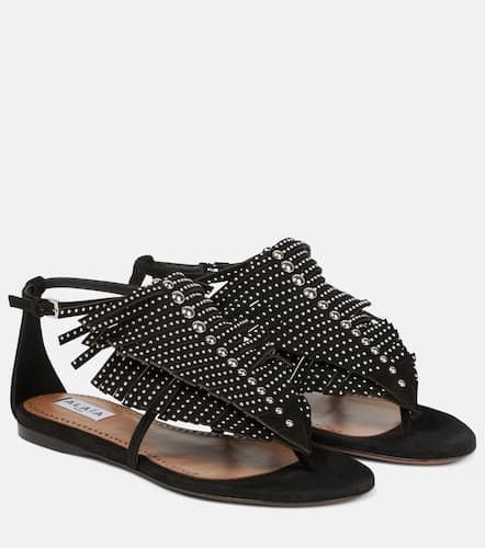 AlaÃ¯a Embellished suede thong sandals - Alaia - Modalova