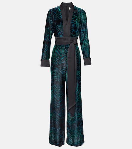 Vegas tiger-print velvet jumpsuit - Diane von Furstenberg - Modalova