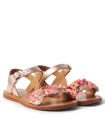 Plagette Multi Flo leather sandals - Pom d'Api - Modalova
