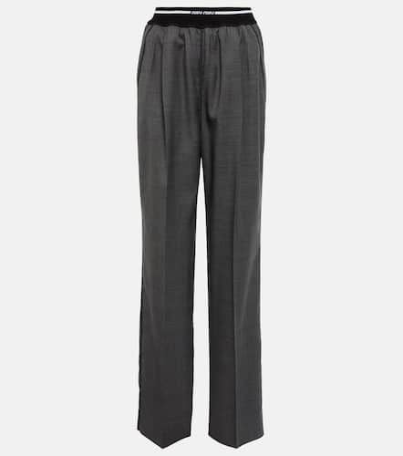 Miu Miu Logo wide-leg checked pants - Miu Miu - Modalova