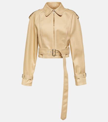 Chaqueta cropped de gabardina de algodón - Victoria Beckham - Modalova