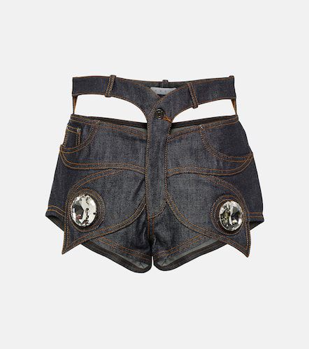 Shorts en denim adornados con aberturas - Area - Modalova