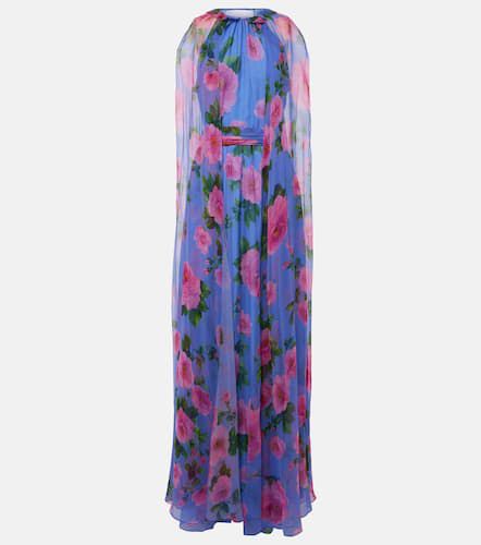 Floral caped halterneck silk gown - Carolina Herrera - Modalova