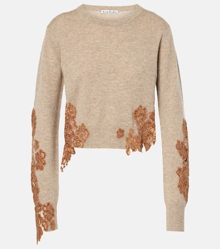 Lace-trimmed wool sweater - Acne Studios - Modalova