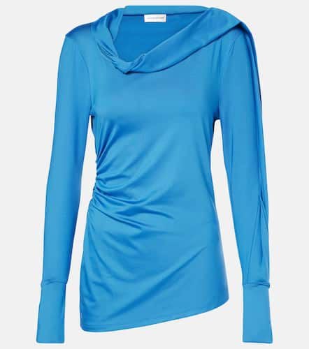 Ruched asymmetric jersey top - Victoria Beckham - Modalova