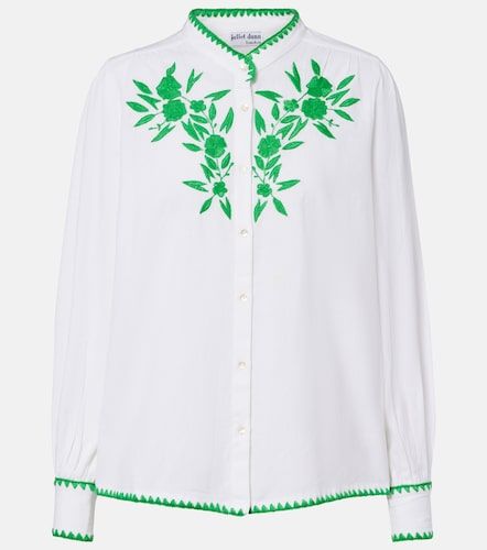 Camicia in cotone e lino con ricamo - Juliet Dunn - Modalova