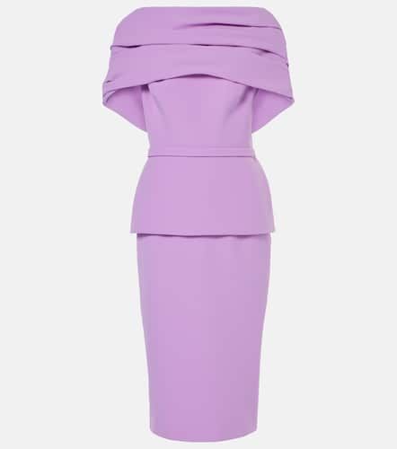 Loura draped peplum crepe midi dress - Safiyaa - Modalova