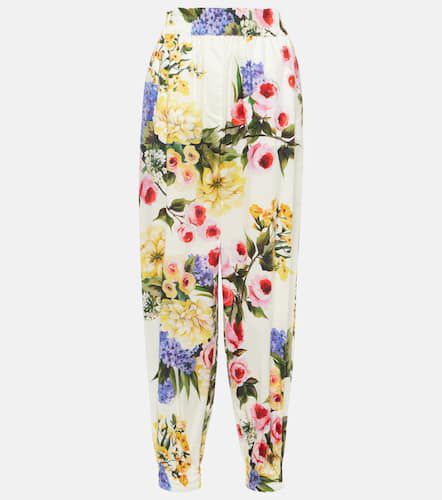 Floral cotton poplin tapered pants - Dolce&Gabbana - Modalova