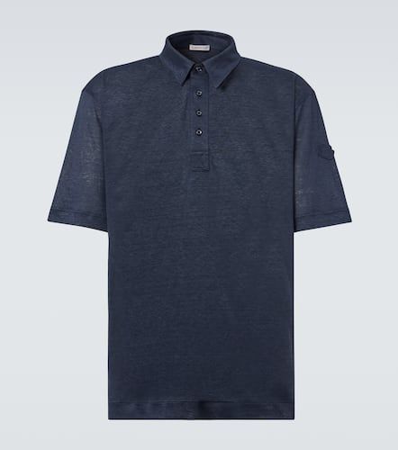 Moncler Polo de lino con logo - Moncler - Modalova