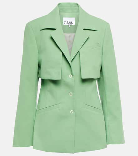 Single-breasted cotton canvas blazer - Ganni - Modalova