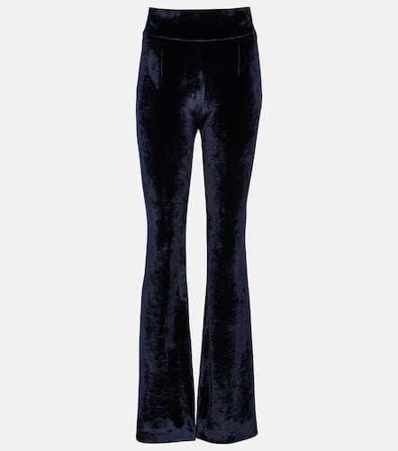 Sculpted high-rise velvet straight pants - Galvan - Modalova
