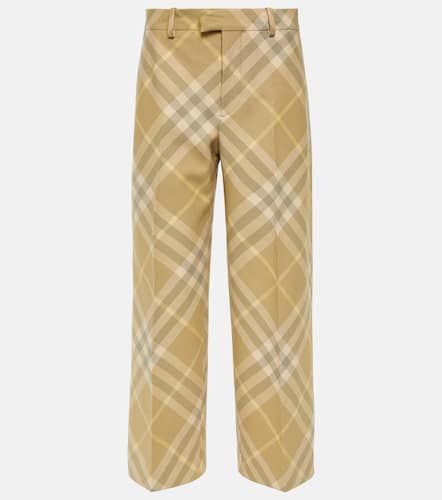 Pantalones anchos de lana con Check - Burberry - Modalova