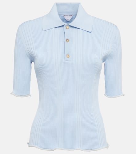 Ribbed-knit cotton polo shirt - Bottega Veneta - Modalova