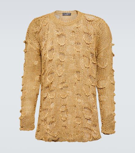 Re-Edition distressed silk and linen sweater - Dolce&Gabbana - Modalova