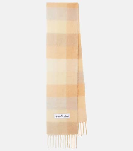 Checked alpaca, wool, and mohair-blend scarf - Acne Studios - Modalova