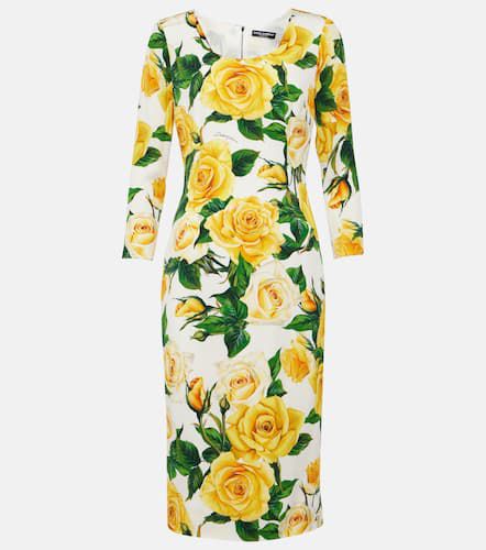 Floral silk-blend midi dress - Dolce&Gabbana - Modalova