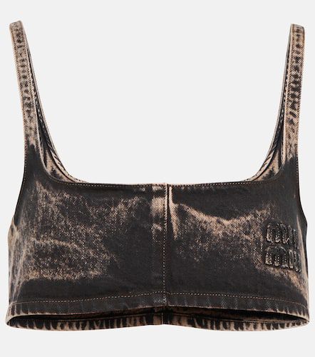 Miu Miu Bralette di jeans - Miu Miu - Modalova